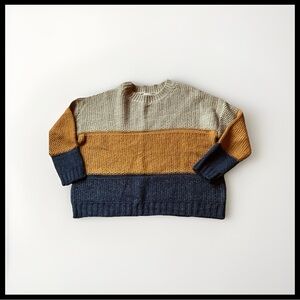 Sweet Love M/L boxy loose knit tricolored sweater